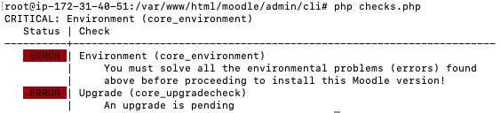 Errors in environment php