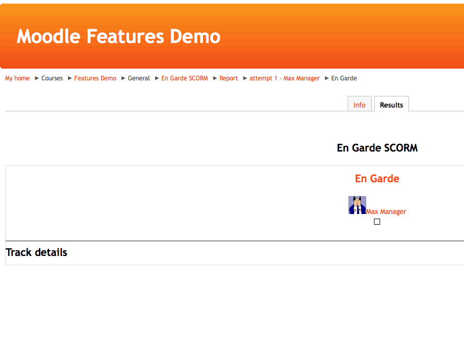 Moodle 2 example SCORM feedback